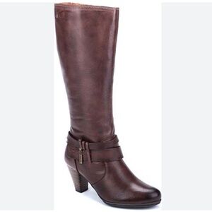 NWOB Pikolinos Verona Tall Chocolate Brown Leather Heel Boots